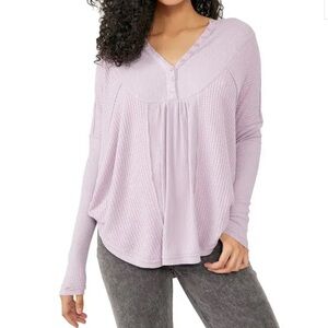 NWT Free People Leo Henley Tee - Fair Orchid xs